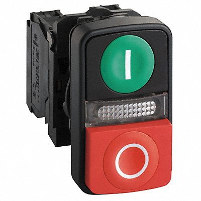 SCHNEIDER ELECTRIC XB5AW73731B5 MultiheadOp Illm FulVolt Grn Red 1NO/1NC