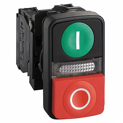 SCHNEIDER ELECTRIC XB5AW73731G5 MultiheadOp Illm FulVolt Grn Red 1NO/1NC