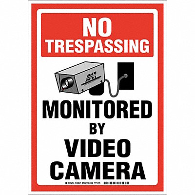 BRADY 103847 No Trespassing Sign 14X10 English