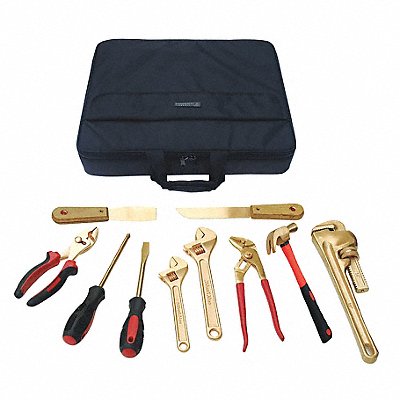 WESTWARD 23X829 Hazmat Nonsparking Tool Set 10 pc.