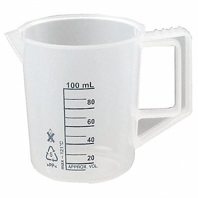 LAB SAFETY SUPPLY 23X901 Beaker 10 mL 75 mm H 62.9 mm Dia PK6