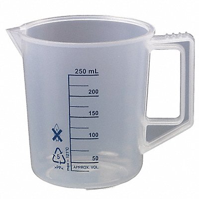 LAB SAFETY SUPPLY 23X902 Beaker 250 mL 94 mm H 94 mm Dia PK6