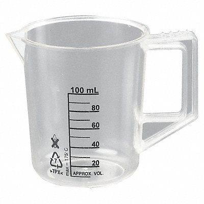 LAB SAFETY SUPPLY 23X905 Beaker 100 mL 75 mm H 62.9 mm Dia PK6