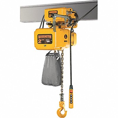 HARRINGTON NERM020CL10 Electric Chain Hoist w/Trolley 4000lb 10ft