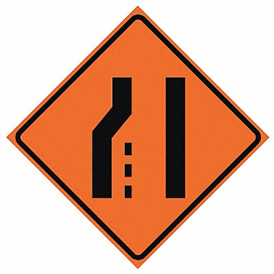 EASTERN METAL SIGNS AND SAFETY 669C36DGFOLS G7239 Lane Ends Traffic Sign 36 x 36