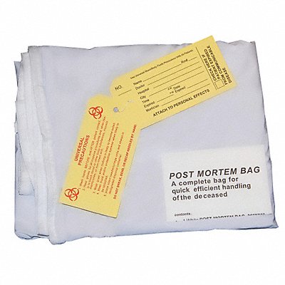 MEDSOURCE MSBOD100 Body Bag White Standard w/Envlp Zip PK10