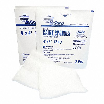 MEDSOURCE MSGZ4412S Sterile Gauze Sponges White 4x4 PK600