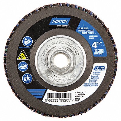 NORTON 66623399205 Fiber Disc 4 1/2 in Dia 5/8in Arbor