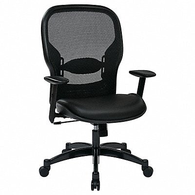 OFFICE STAR 2400E Manager Chair Leather Blk 18-23 Seat Ht
