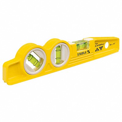 STABILA 25245 Torpedo Level Aluminum 10 in L 3 Vials