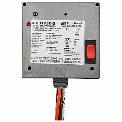 FUNCTIONAL DEVICES INC / RIB RIB01P30S Enclosed Relay 30A DPST-N/O