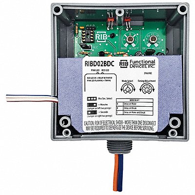 FUNCTIONAL DEVICES INC / RIB RIBD02BDC Time Dly Rly 20A SPDT 120VAC Dry Contact