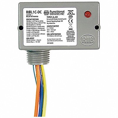 RIB RIBL1CDC Enclosd Relay 10A SPDT 12VAC/DC Polarizd