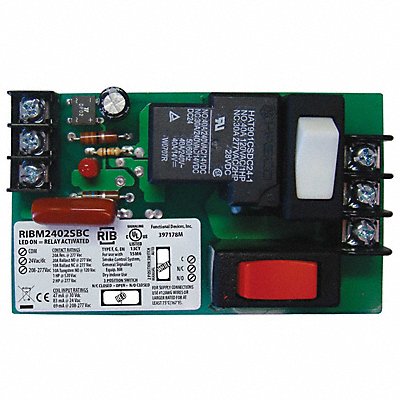 FUNCTIONAL DEVICES INC / RIB RIBM2402SBC Trk Mnt Rly 20A SPDT 24VAC/DC 120 Overrd