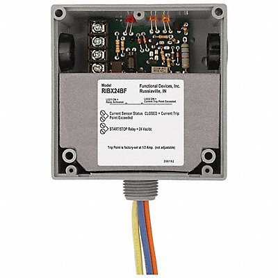 FUNCTIONAL DEVICES INC / RIB RIBX24BF Enclsd 20A Rly/Adjustable Current Switch