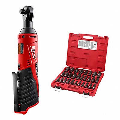 MILWAUKEE 24572049667016 M12 Ratchet+ 29PC Impact Duty Socket Set