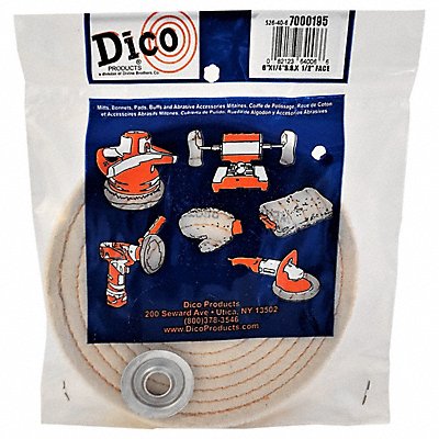 DICO PRODUCTS 7000195 Spiral Sewn Buffing Wheel 6 Dia x 1/2