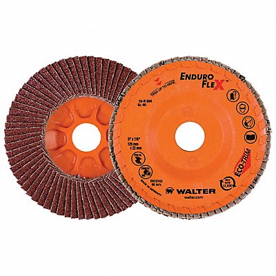 WALTER SURFACE TECHNOLOGIES 15R504 Flap Disc T27 5 x7/8 40gr