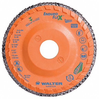 WALTER SURFACE TECHNOLOGIES 15Q454 Fiber Disc 4 1/2 in Dia 7/8in Arbor