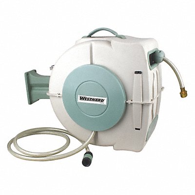 WESTWARD 24AD42 Spring Return Hose Reel Wall 1/2 65 ft