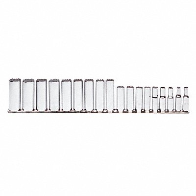 PROTO J52207TT Socket Set Chrome 6-19 mm 12Pt