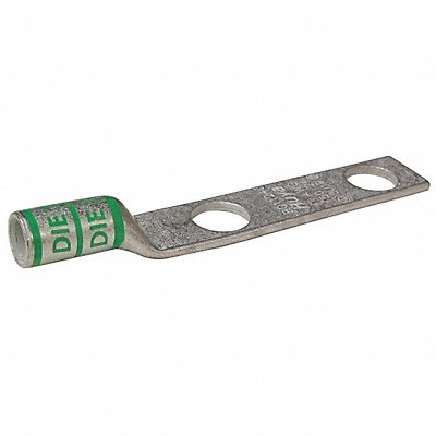 GRAINGER 24C387 Two Hole Lug Compression Connector Long Green 37