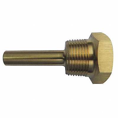 GRAINGER 24C469 Bimetal Thermowell Brass 1/2 NPSM