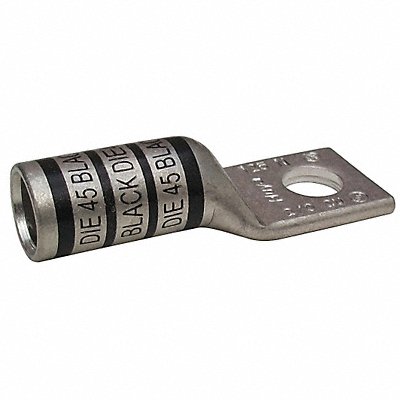 GRAINGER 24D002 One Hole Lug Compression Connector Long Black 45