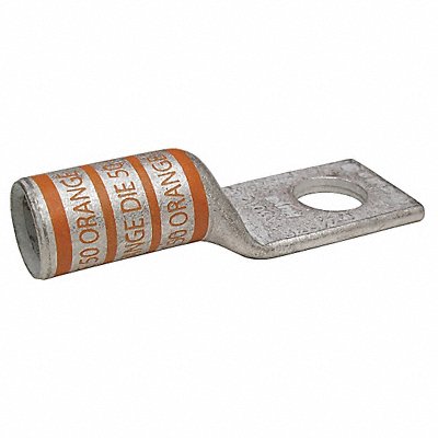 GRAINGER 24D005 One Hole Lug Compression Connector Long Orange 50