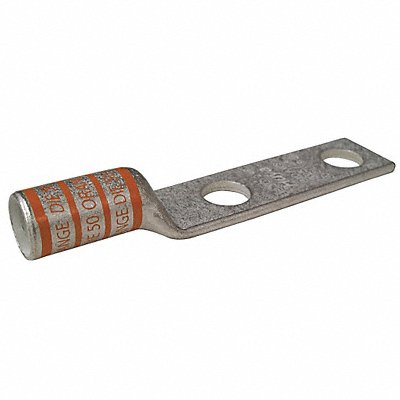 GRAINGER 24D027 Two Hole Lug Compression Connector Long Orange 50