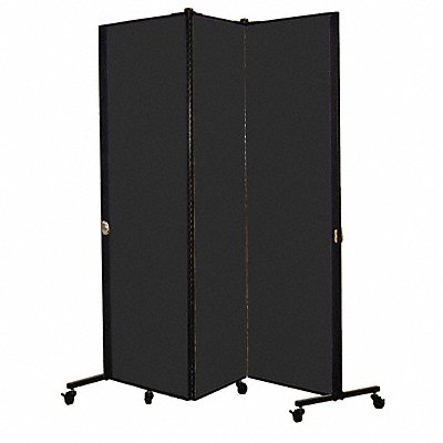 SCREENFLEX HKDL603DX Portable Room Divider 5Ft 9In W Black