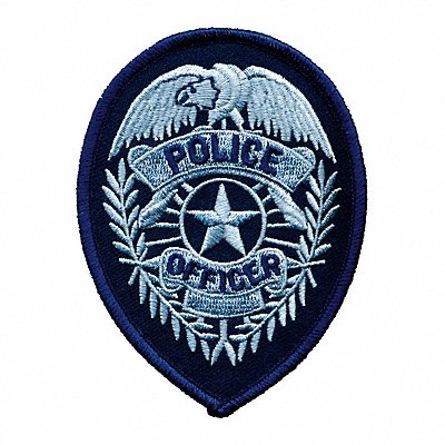 HEROS PRIDE 5120 Embroidered Patch Police Off Slvr/Drk Navy