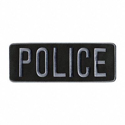 HEROS PRIDE 5251 Embroidered Patch Police Drk Grey on Blck