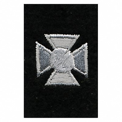 HEROS PRIDE 5512 Embroidered Patch 1 Cross Slvr on Blck Felt