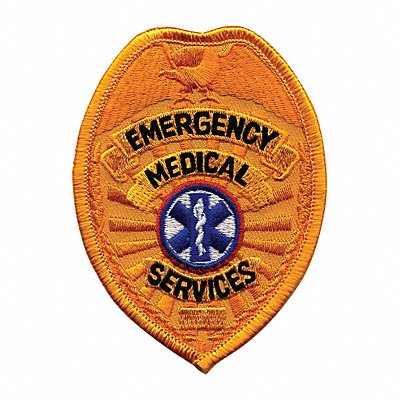 HEROS PRIDE 5613 Embroidered Patch Emergency Medical Srv Gold