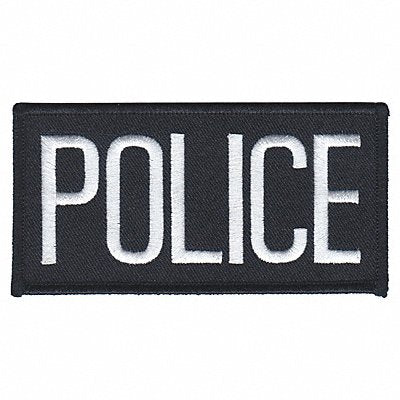 HEROS PRIDE 5717 Embroidered Patch Police White on Black