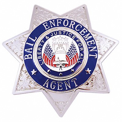 HEROS PRIDE 4132N Metal Badge Bail Enf Agent - Star Nickel