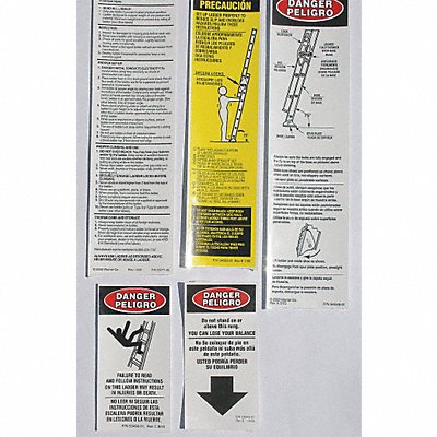 WERNER LAE100 AL Ext. Ladder Safety and Instr. Labels