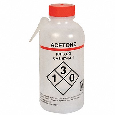 LAB SAFETY SUPPLY 24J877 Wash Bottle 500 mL 76 mm Dia PK4