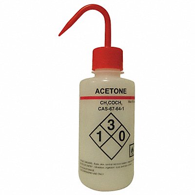 LAB SAFETY SUPPLY 24J880 Wash Bottle 500 mL 75 mm Dia PK6