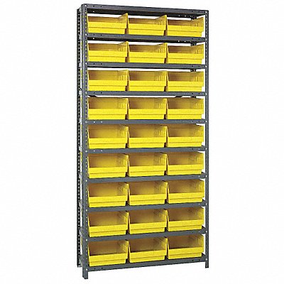 QUANTUM STORAGE SYSTEMS 1275209YL G6989 Bin Shelving 12inx75inx36in Yellow