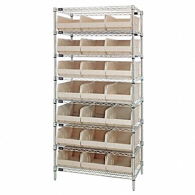 QUANTUM STORAGE SYSTEMS WR8485IV G7079 Bin Shelving 21inx74inx36in Ivory