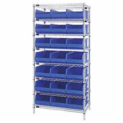 QUANTUM STORAGE SYSTEMS SSB423GY G7043 Shelf Bin Grey Polypropylene 7 in