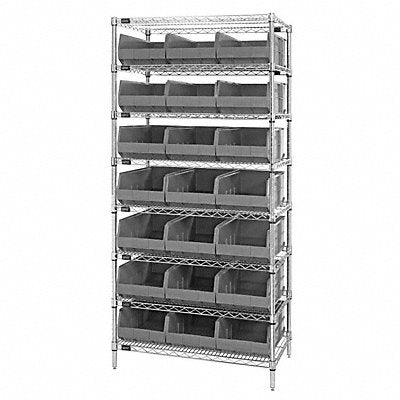 QUANTUM STORAGE SYSTEMS WR8461GY G7074 Bin Shelving 18inx74inx36in Grey