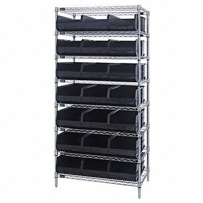 QUANTUM STORAGE SYSTEMS WR8425BK G7070 Bin Shelving 12inx75inx36in Black