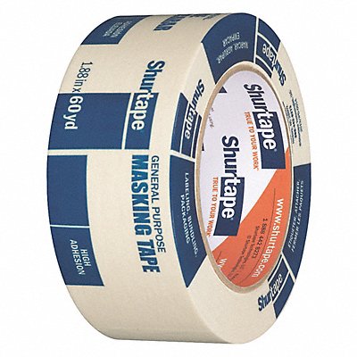 SHURTAPE 104468 Painters Masking Tape 1 7/8 W 60yd L Tan