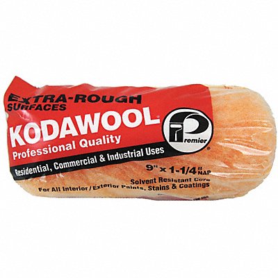 PREMIER 9KW2125 Roller Cover 9 L 1 1/4 Nap Poly/Wool
