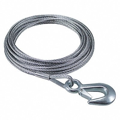 DUTTON-LAINSON 6210 Winch Cable w/Hook 25 ft x 3/16 In