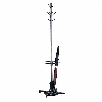 SAFCO 4168BL Coat Rack w/Umbrella Stand Black