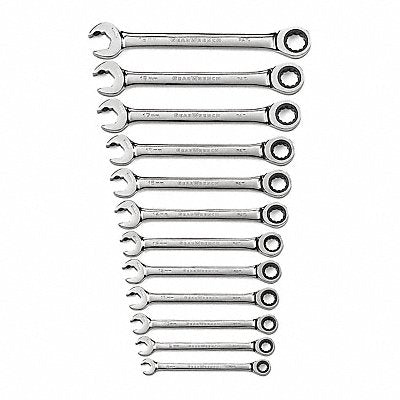 GEARWRENCH 85597 Ratcheting Open End Wrench Set 15 Deg